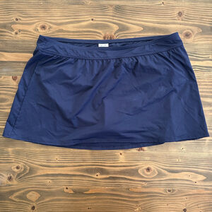 Women's Lands' End Navy Swim Skirt 18W Plus Size A-Line Skort with Brief Liner